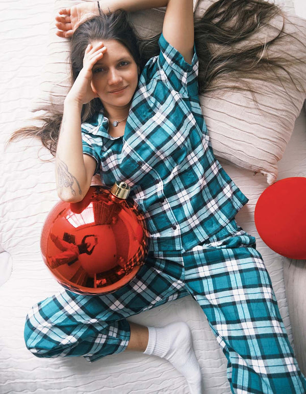 Set Pantalón Cuadros Verde