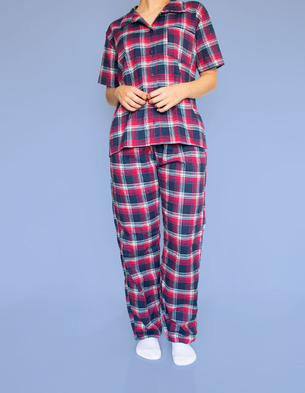 Set Pantalón Cuadros Azul