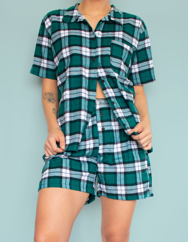 Set Short Cuadros Verde