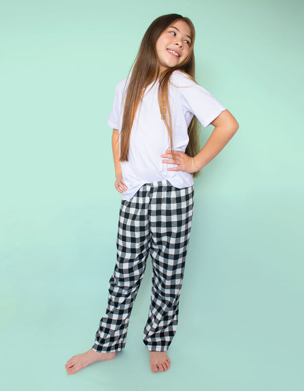 Pantalon Kids Cuadros Blancos