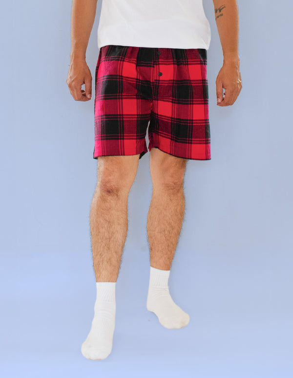 Bóxer Cuadros Rojo